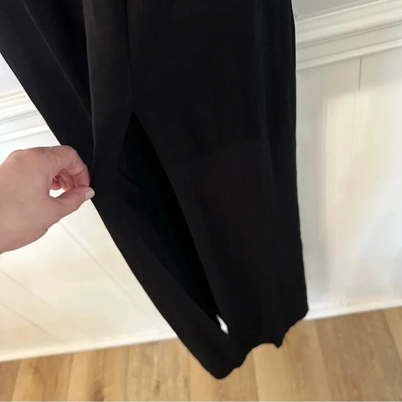 Lanston Women’s Black Sleeveless Side Slit Drape Tie Back Maxi Dress Size XS NWT - Picture 4 of 9